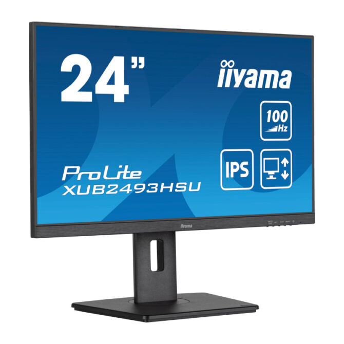 Iiyama 24" ProLite XUB2493HSU-B6 (23.8") 16:9 Full HD (1920×1080) IPS Ultraslim, Pivot, HAS, 4ms, VGA/HDMI/DP, 2×USB2.0, zvučnici, crni - Slika 3