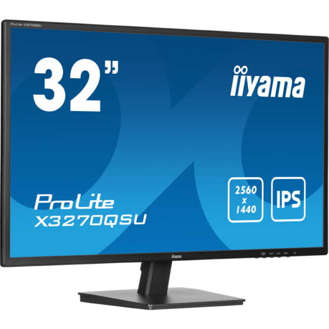 Iiyama 32" (80cm) Prolite X3270QSU-B1 2560x1440 100Hz, IPS, 250 cd/m2, 1200:1, 3ms, HDMIx1, DPx1, USBx3 - Image 2