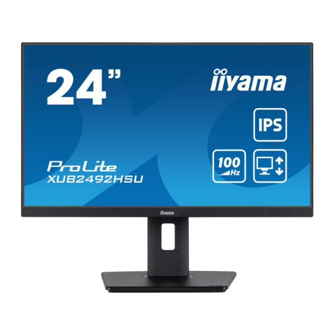 Iiyama 24" XUB2492HSU-B6 (23.8") 1920×1080 IPS, Pivot, 0.4ms, HDMI/DP, 4×USB HUB, zvučnici, crni