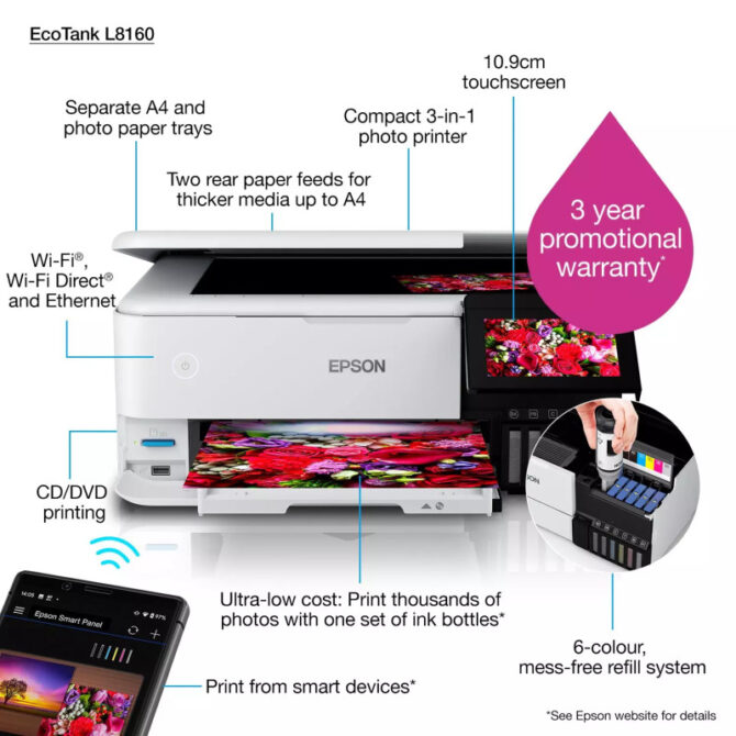 Epson EcoTank L5316 MFP Color pisač 5760x1440 DPI, c/b 10/5 str/min, Apple AirPrint, Epson Connect, USB/WiFi/LAN (C11CJ65413) - Image 6