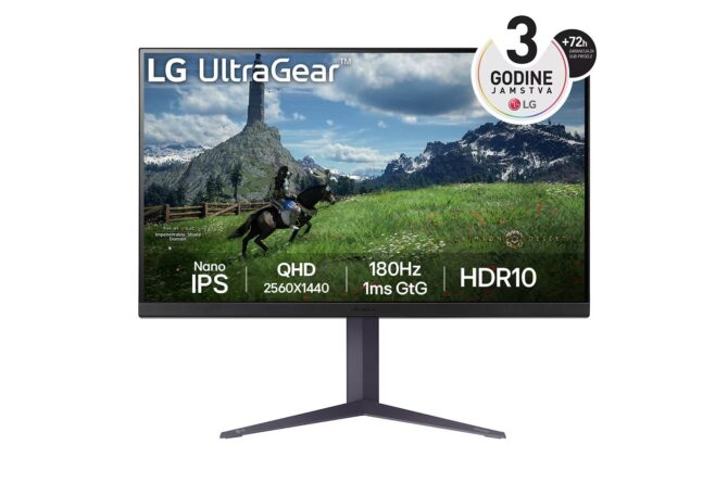 Monitor LG 32" 32GS85Q, QHD, 2xHDMI, DP, USB, HAS, 180Hz