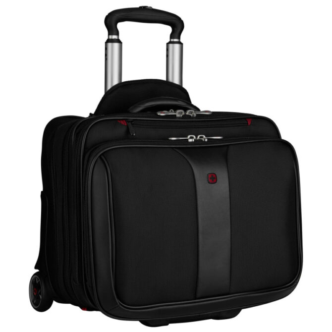 Wenger torba Patriot 2 za 17", dodatni slim case za 15.6" prijenosnik sa kotačima, crna