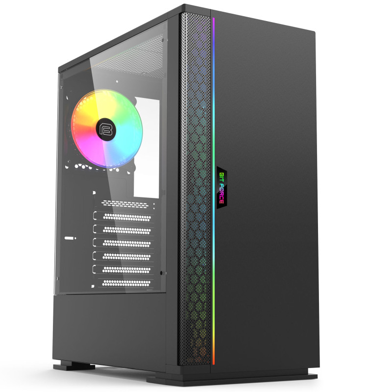 Bit Force ORION ARGB-2 Midi Tower ARGB Gaming PC ATX kućište bez napajanja, crno - Slika 6