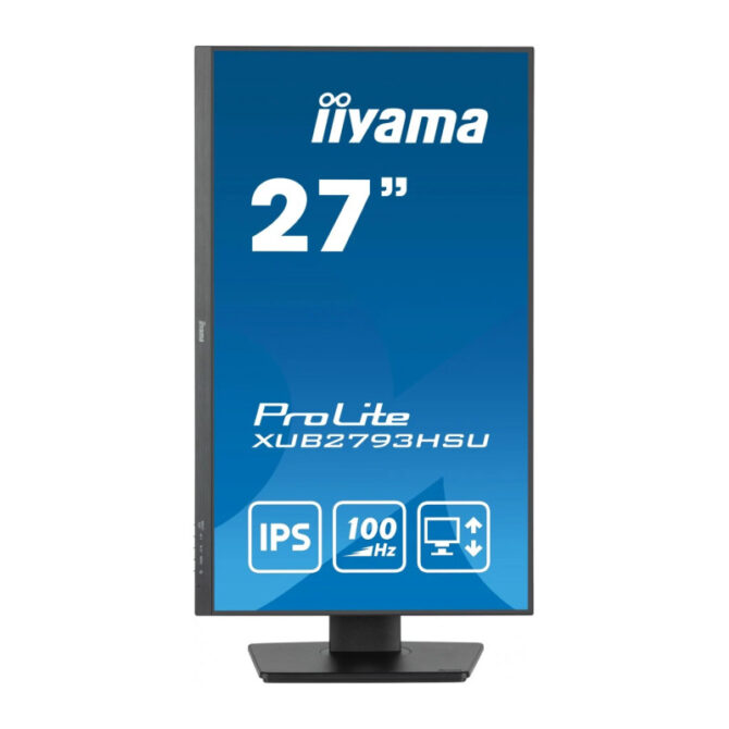 Iiyama 27" XUB2793HSU-B7 (68.6cm) 1920x1080 IPS, 100Hz,1ms, 300 cd/m2, 1300:1, height, swivel, tilt, pivot (rotation both sides), HDMI/DP/USBx2, zvučnici, crni - Slika 2