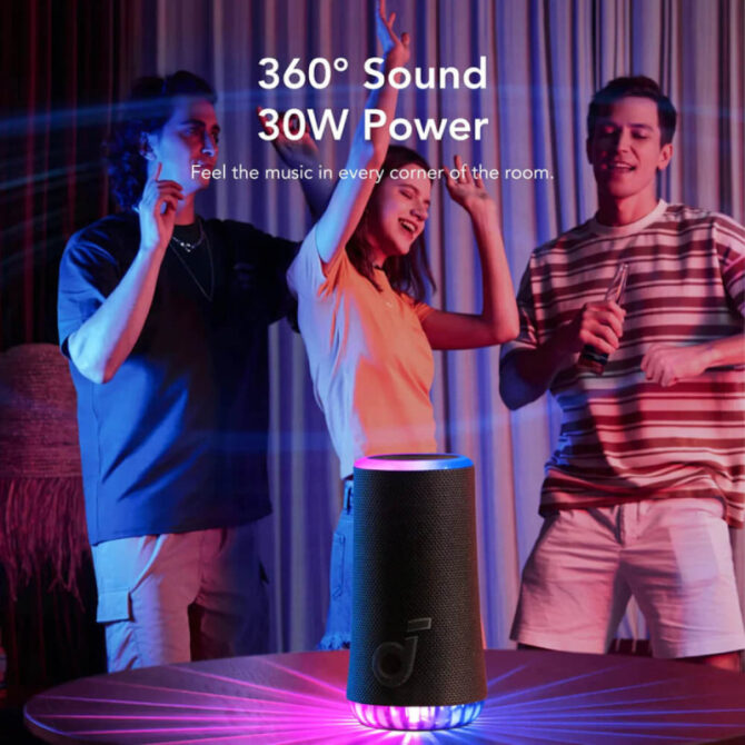 Anker Soundcore GLOW prijenosni BT5.3 zvučnik, 30W, IPX7, 18h reprodukcije, crni (A3166G11) - Slika 4