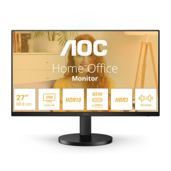 Monitor AOC U27B3CF 27", 4K, 2xHDMi, USB, USB-C, zvu., HAS