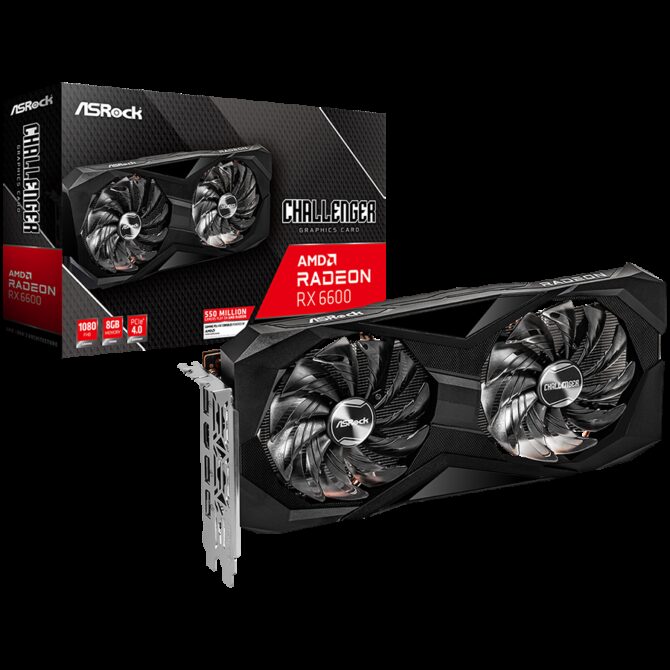 ASROCK Video Card AMD Radeon RX6600 Challenger D 8GB, RX6600 CLD 8G