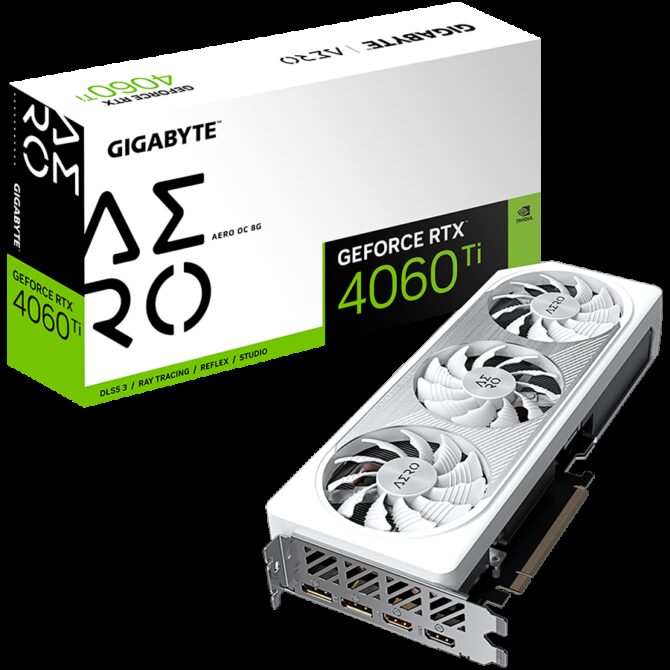 Gigabyte Video Card NVIDIA GeForce RTX 4060 Ti AERO OC 8G, GV-N406TAERO_OC-8GD