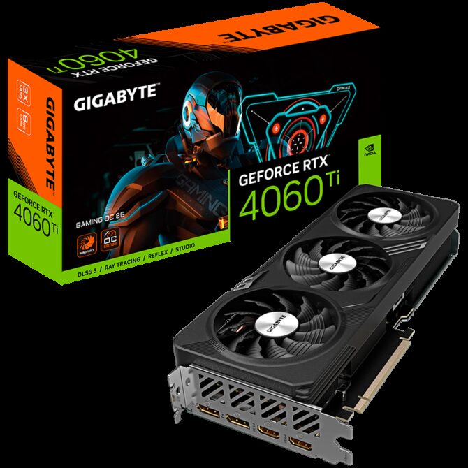 Gigabyte Video Card NVIDIA GeForce RTX­ 4060 Ti Gaming OC 8G, GV-N406TGaming OC-8GD