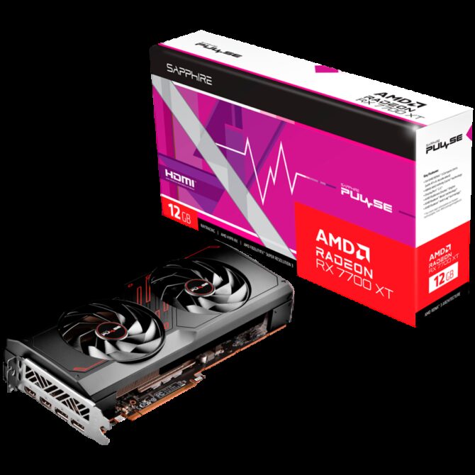 SAPPHIRE PULSE AMD RADEON RX 7700 XT Gaming 12GB GDDR6 DUAL HDMI / DUAL DP, 11335-04-20G