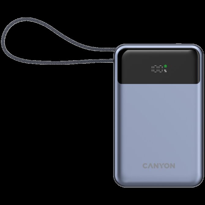 Canyon power bank OnPower 600 built-in cable 20000 mAh PD65W Dark Grey, CNS-CPB600DG