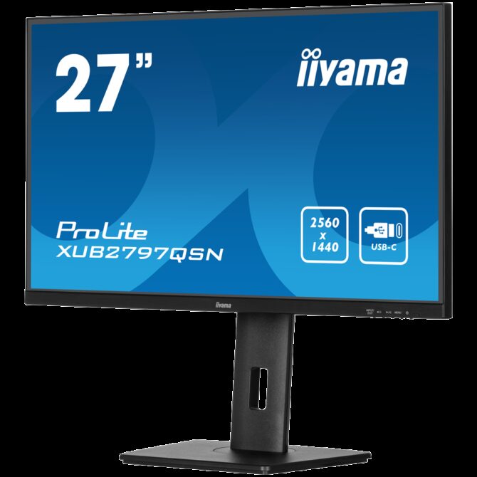 Monitor Iiyama LED XUB2797QSN-B2 27" IPS 2560 x 1440 @100Hz 300 cd/m² 1300:1 1ms HDMI DP USB-C 65W RJ45 Daisy Cha" USB Hub 3.2 height, XUB2797QSN-B2 - Slika 3