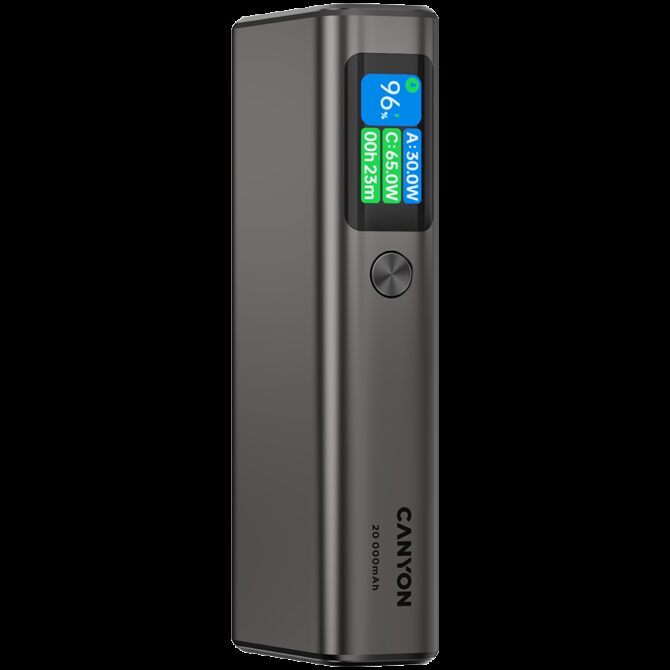 Canyon power bank OnPower 230 TFT 20000 mAh PD130W Dark Grey, CNS-CPB230DG - Slika 2