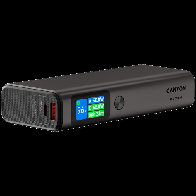 Canyon power bank OnPower 230 TFT 20000 mAh PD130W Dark Grey, CNS-CPB230DG - Slika 5