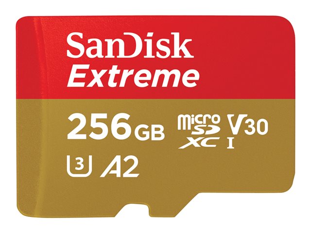 Sandisk Extreme microSDXC 256GB + SD Adp, SDSQXAV-256G-GN6MA
