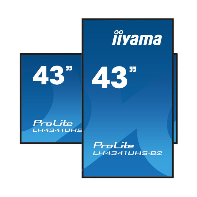 Iiyama 43" LH4341UHS-B2, 3840x2160, 4K UHD IPS panel, 1% Haze, Landscape and Portrait mode, Speakers 2x 10W , VGA, 3x HDMI, 500cd/m2, Media Play USB Port, Control LAN / RS232C, VESA 400x400 - Slika 3