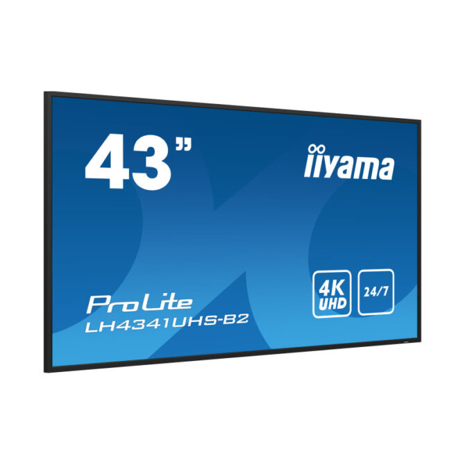 Iiyama 43" LH4341UHS-B2, 3840x2160, 4K UHD IPS panel, 1% Haze, Landscape and Portrait mode, Speakers 2x 10W , VGA, 3x HDMI, 500cd/m2, Media Play USB Port, Control LAN / RS232C, VESA 400x400 - Slika 4