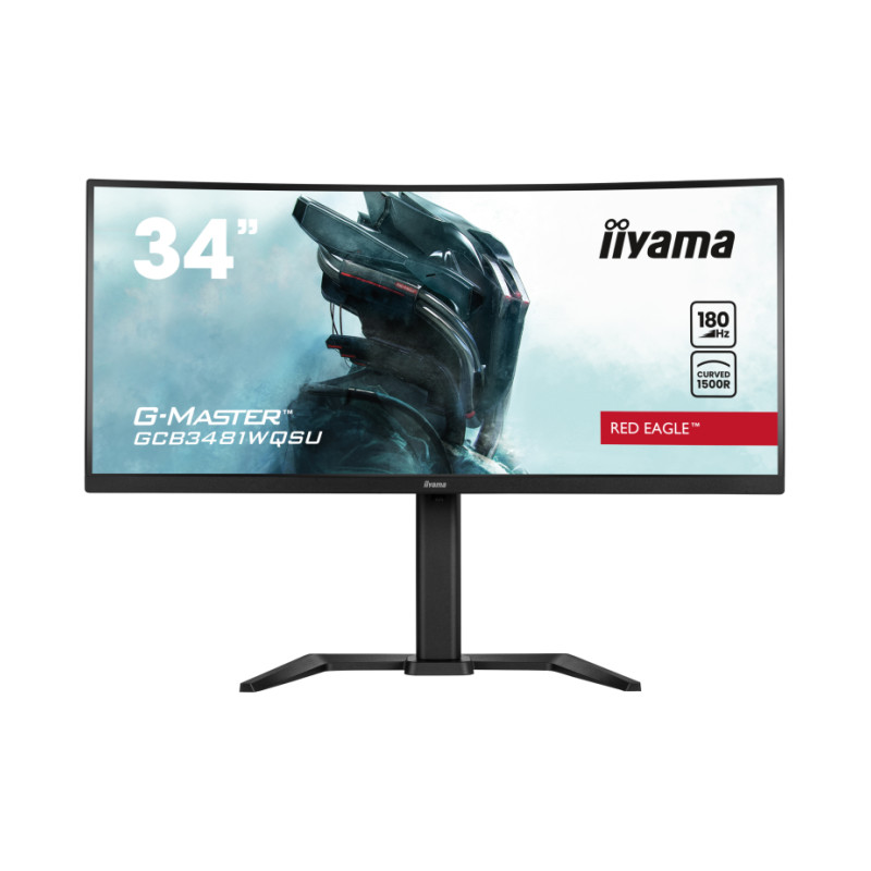 Iiyama 34" G-Master GCB3481WQSU-B1 UWQHD (3440×1440) zakrivljeni VA, 180Hz, 21:9, 0.3ms, 500cd/m2, 4000:1, 2×HDMI/2×DP, 4×USB3.2, FreeSync Premium, HA, zvučnici, crni