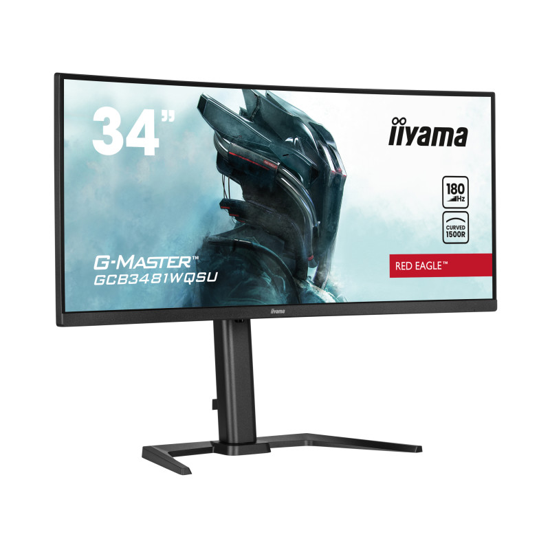 Iiyama 34" G-Master GCB3481WQSU-B1 UWQHD (3440×1440) zakrivljeni VA, 180Hz, 21:9, 0.3ms, 500cd/m2, 4000:1, 2×HDMI/2×DP, 4×USB3.2, FreeSync Premium, HA, zvučnici, crni - Slika 2