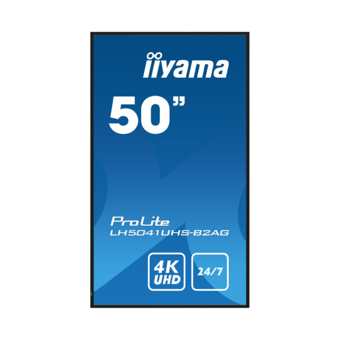 Iiyama 50" LH5041UHS-B2AG 3840x2160, 4K UHD VA panel, 25% Haze, Landscape and Portrait mode, Speakers 2x 10W , VGA, 3x HDMI, 500cd/m2, Media Play USB Port, Control LAN / RS232C, VESA 400x400 - Slika 2