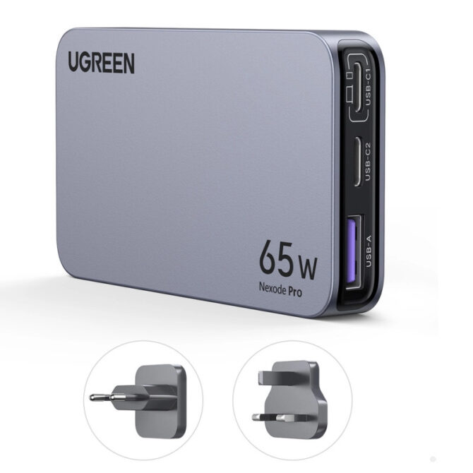 UGREEN Ultra-Slim Nexode Pro zidni punjač 65W, 2x USB-C, USB-A, GaNInfinity, sivi - Slika 4