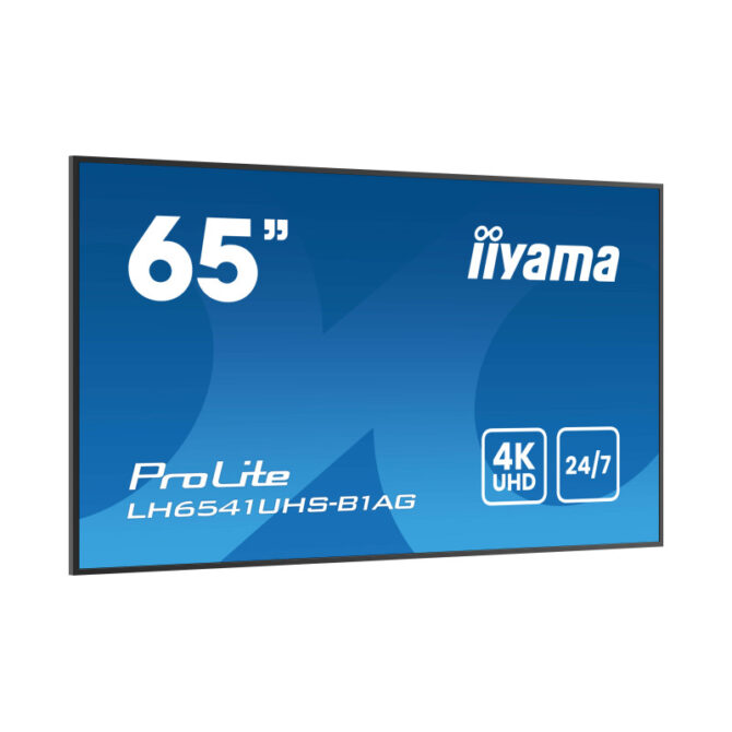 Iiyama 65" LH6541UHS-B1AG 3840x2160, 4K UHD IPS panel, 1% Haze, Landscape and Portrait mode, Speakers 2x 10W , 3x HDMI, 500cd/m2, Media Play USB Port, Control LAN / RS232C, VESA 500x500 -wallmount - Slika 3