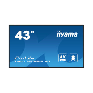 Iiyama 43" LH4375UHS-B1AG 3840x2160, UHD IPS panel, Haze 25%, 500cd/m2, Landscape and Portrait, Signal FailOver, Speakers 2x 10W, HDMI 3x, DisplayPort, DP-out (MST/Mirror/Tiling), USB 2.0 x2, WiFi