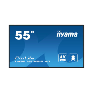 Iiyama 55" LH5575UHS-B1AG 3840x2160, UHD IPS panel, Haze 25%, 500cd/m2, Landscape and Portrait, Signal FailOver, Speakers 2x 10W, HDMI 3x, DisplayPort, DP-out (MST/Mirror/Tiling), USB 2.0 x2, WiFi