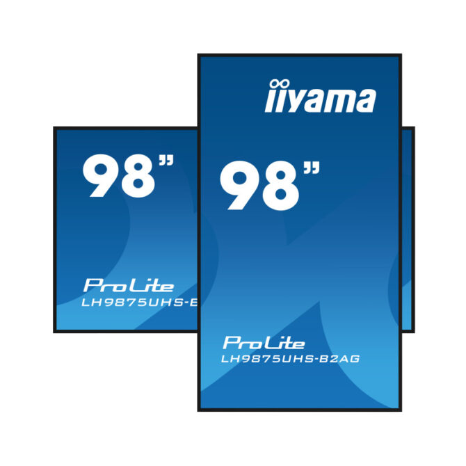 Iiyama 98" LH9875UHS-B2AG 3840x2160, UHD IPS panel,  Haze 25%, 500cd/m2, Landscape and Portrait, Signal FailOver, Speakers 2x 10W, Multiple Inputs (DVI-I (VGA), HDMI 3x), DP-out (MST/Mirror/Tiling - Slika 2