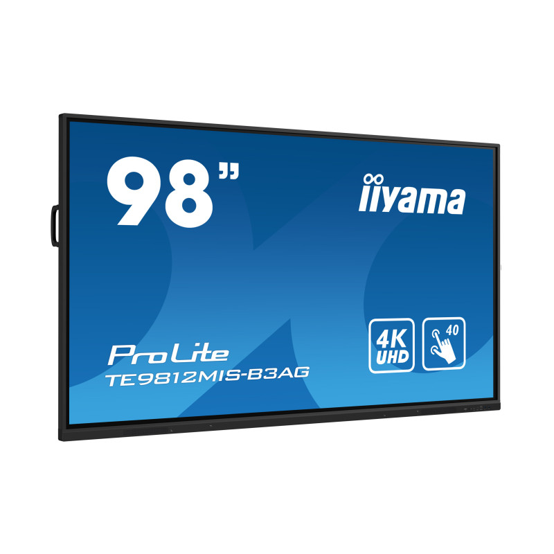 Iiyama 98" TE9812MIS-B3AG iiWare10 , Android 11, 8/64GB, 40-Points PureTouch IR with zero bonding, 3840x2160, UHD IPS panel, Metal Housing, Fan-less, Speakers 2x 16W front, VGA, HDMI 3x HDMI-out, - Slika 2