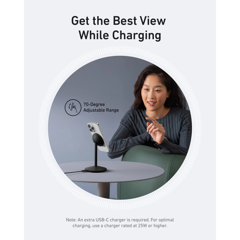 Anker MagGo stalak za bežično punjenje, 15W, crni (A25X1H11) - Slika 5