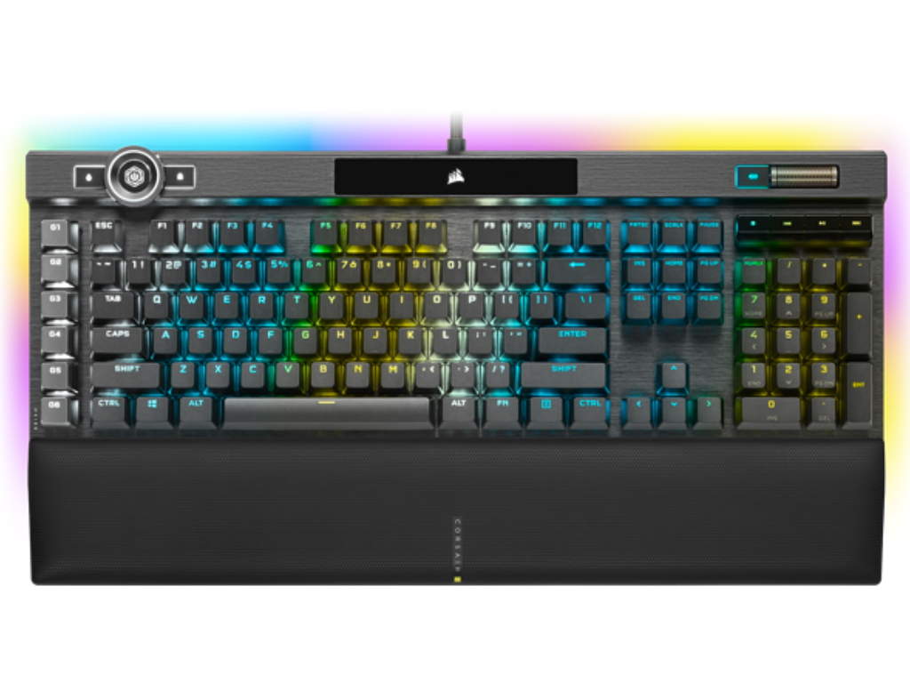 Tipkovnica Mehanička Corsair K100 RGBBacklit RGB LED, Corsair OPX, Black, Black PBT Key