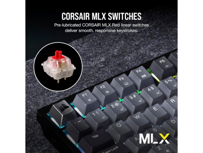 Tipkovnica Mehanička Corsair K65 Plus WirelessBacklit RGB LED, Corsair MLX Red - Slika 2