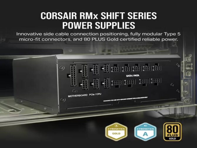 Napajanje Corsair RM1200x Shift 1200W, 80 Plus Gold, modularno, ATX 3.1