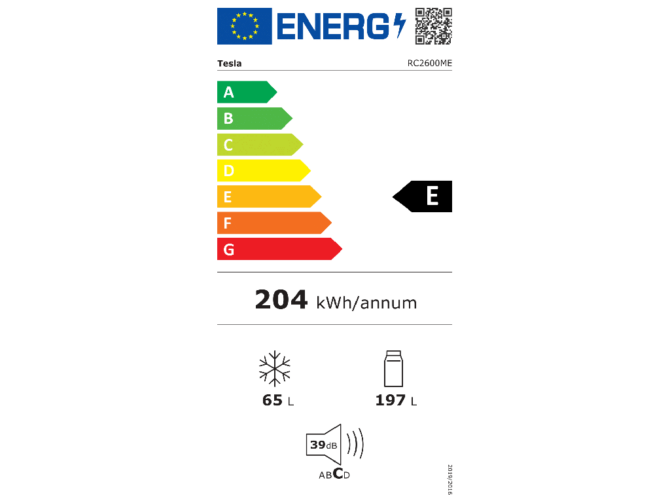 Tesla kombinirani hladnjak RC2600ME, 262L, 197L + 65L, 55x55x177,5cm - Slika 3