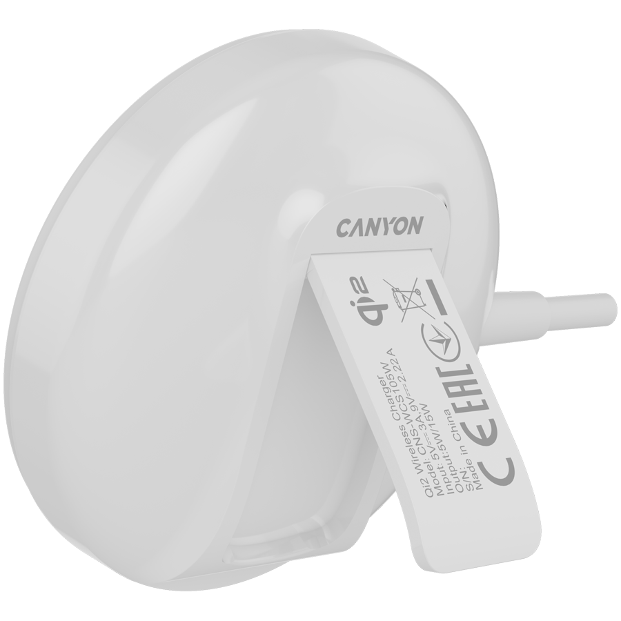 Canyon wireless charger WS-105 15W Qi2 White, CNS-WCS105W - Slika 4
