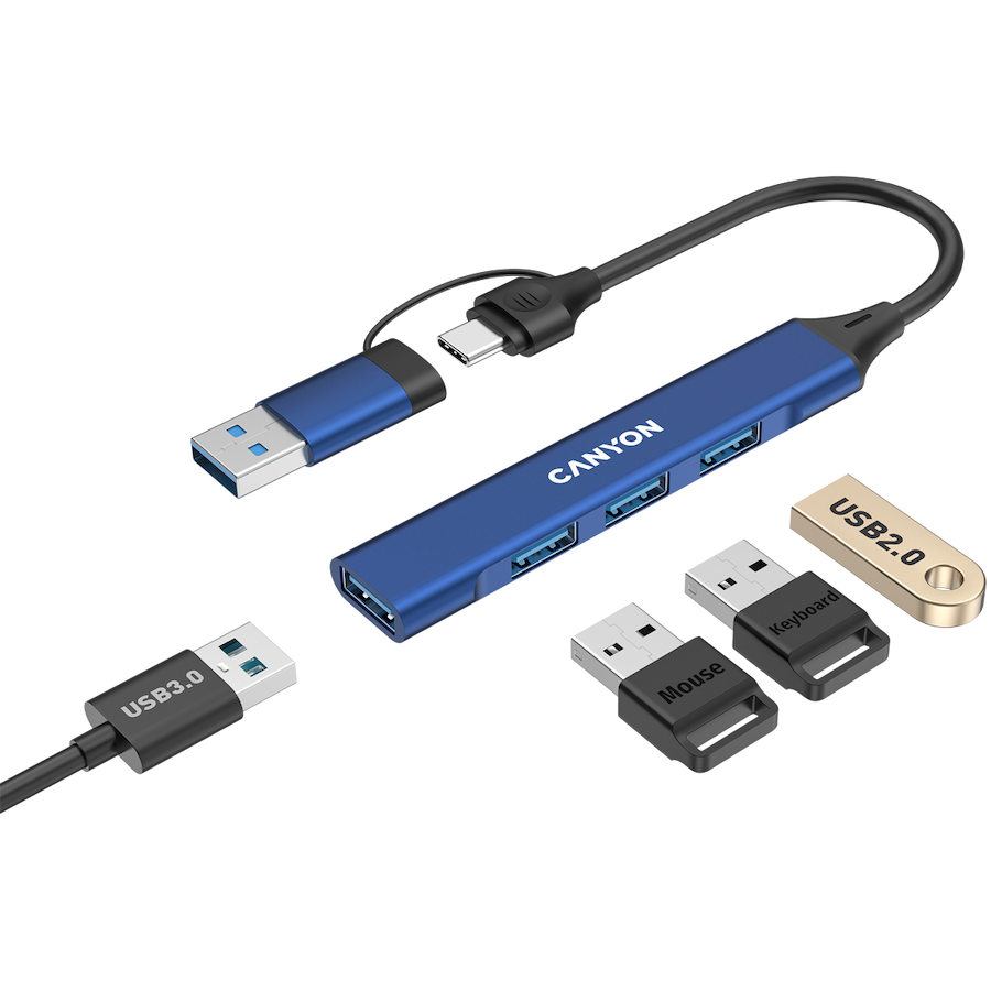 Canyon hub DS-02 4in1 USB-A/C Blue, CNS-TDS02BL - Slika 4