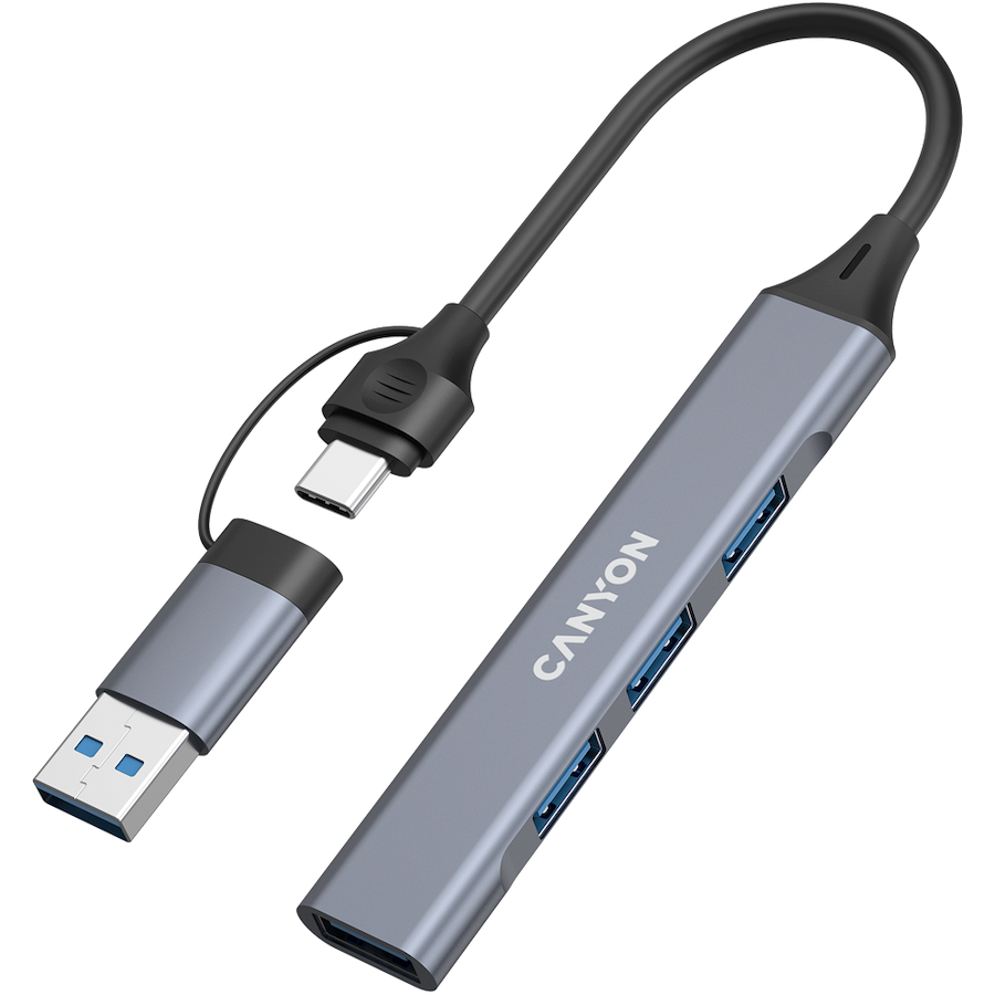 Canyon hub DS-02 4in1 USB-A/C Grey, CNS-TDS02G - Slika 2