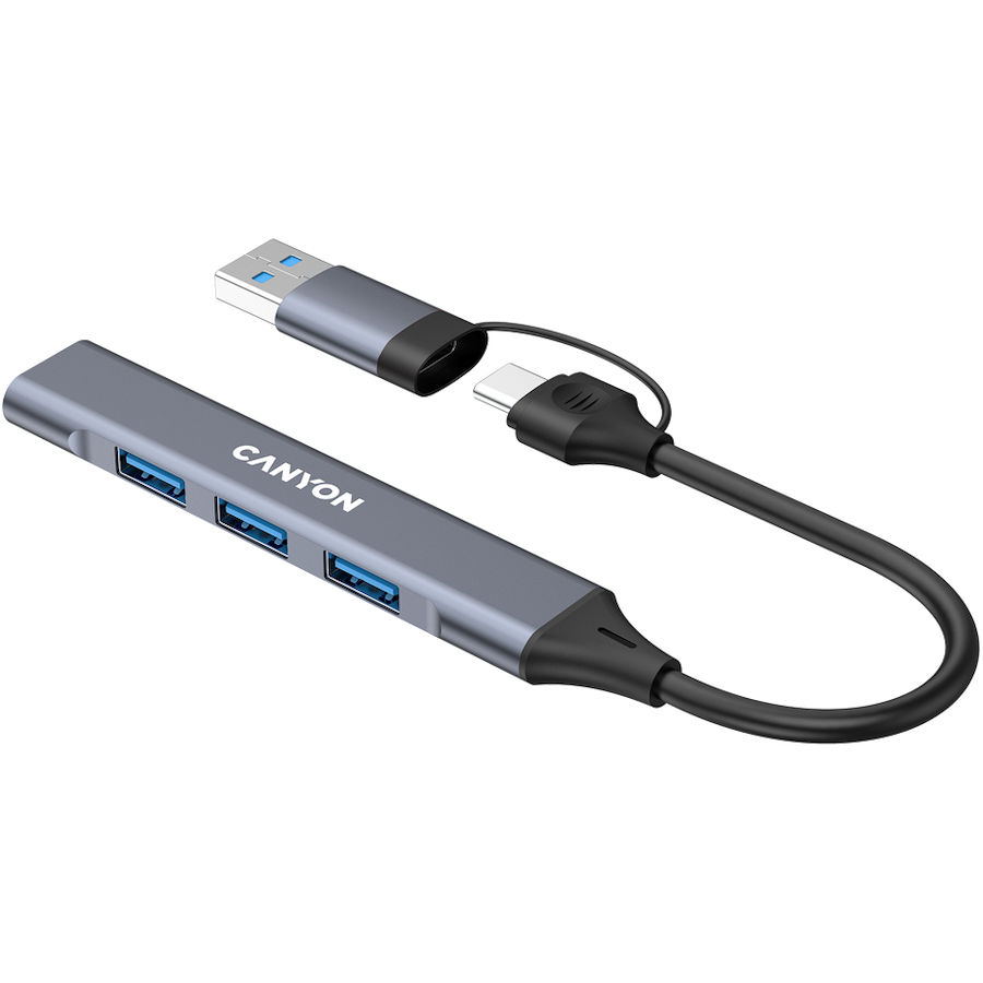 Canyon hub DS-02 4in1 USB-A/C Grey, CNS-TDS02G - Slika 5