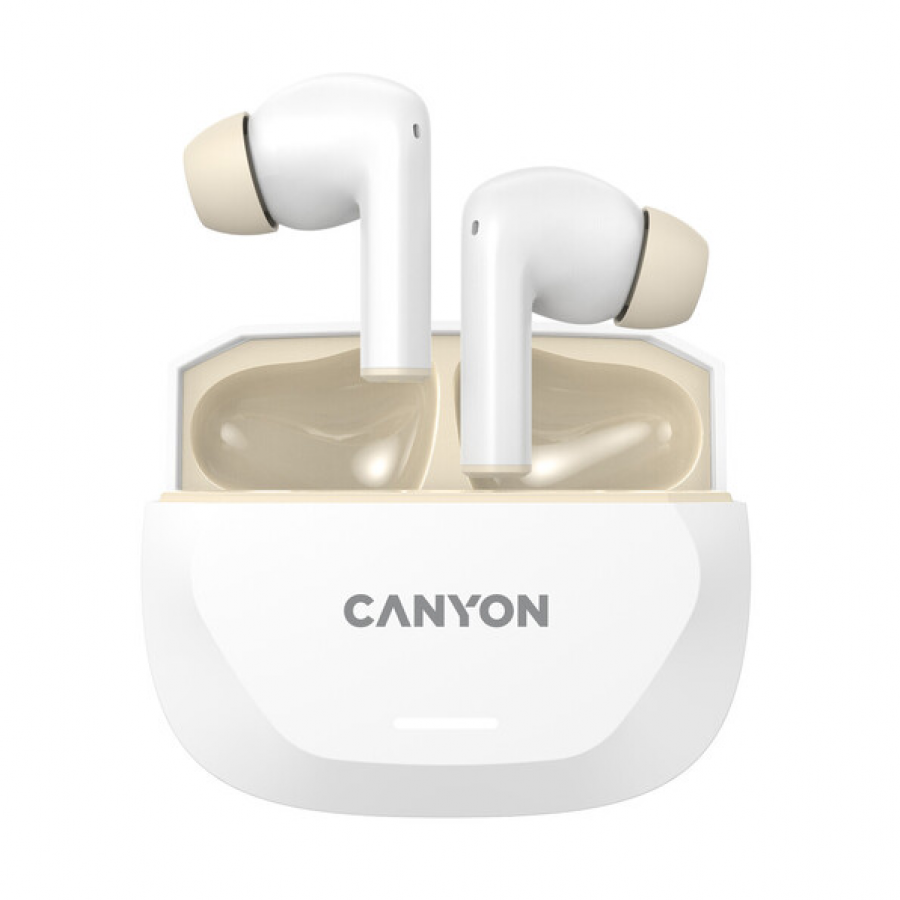 Canyon headset HEXAGON 7 TWS ANC+ENC Wireless Charge White Beige, CNS-TWS7WB - Slika 3