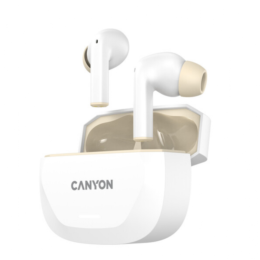 Canyon headset HEXAGON 7 TWS ANC+ENC Wireless Charge White Beige, CNS-TWS7WB - Slika 4