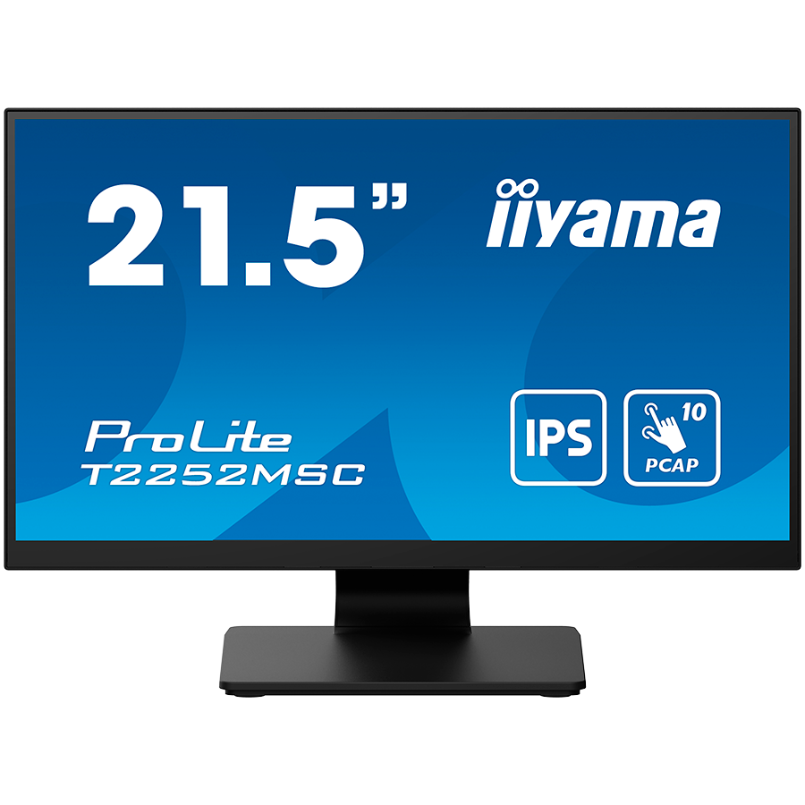 Monitor Iiyama LED T2252MSC-B2AG 21.5" PCAP 10pt Touchscreen featuring IPS panel technology, T2252MSC-B2AG