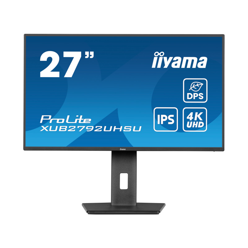 Iiyama 27" ProLite XUB2792UHSU-B6 4K UHD (3840x2160) IPS, 60Hz, 16:9, 4ms, 350cd/m2, 1300:1, Pivot, 4ms, 350cd/m2, 1xHDMI/DP, 3×USB-A, 1xUSB-C PD, pivot, zvučnici, crni
