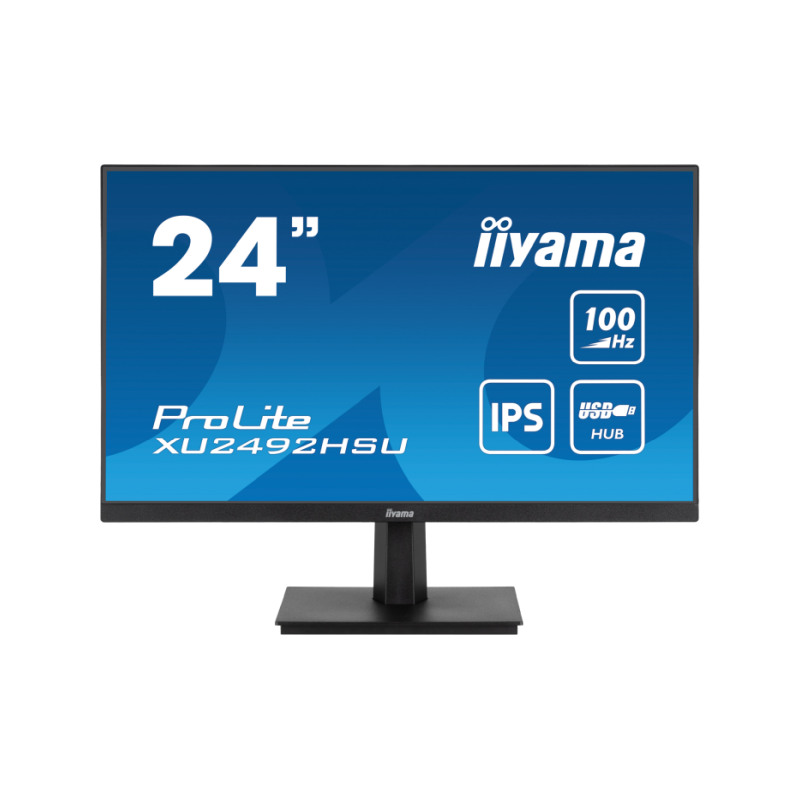 Iiyama 24” Prolite XU2492HSU-B6 FHD (1920x1080) IPS, 100Hz, 16:9, 0.4ms, 250 cd/m2, 1300:1, 1xHDMI/DP, 4xUSB, zvučnici
