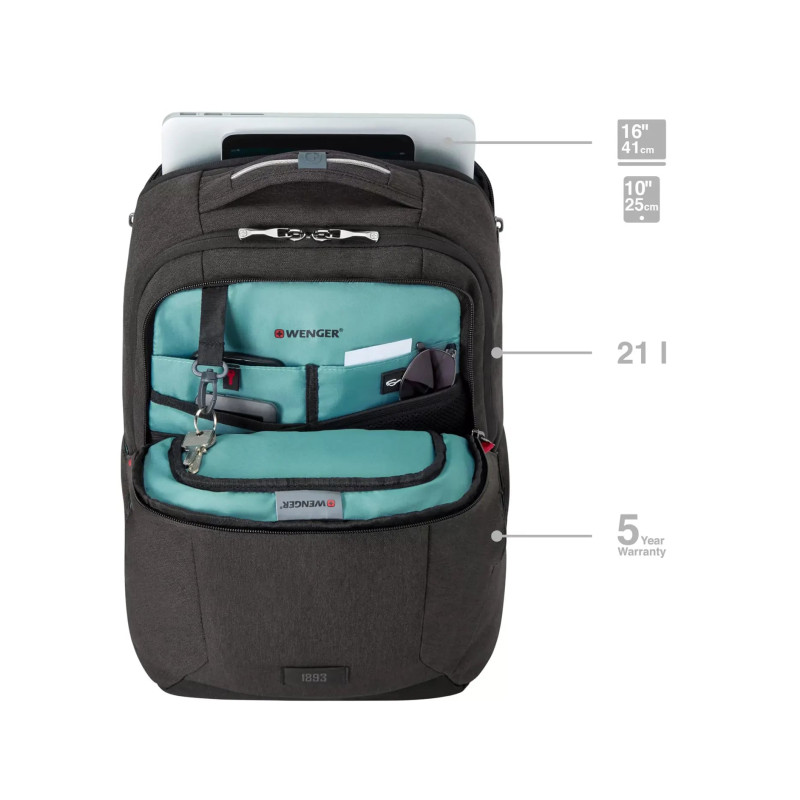 Wenger ruksak MX Professional za prijenosnike do 16", 21 L, vrijesko siva - Slika 6