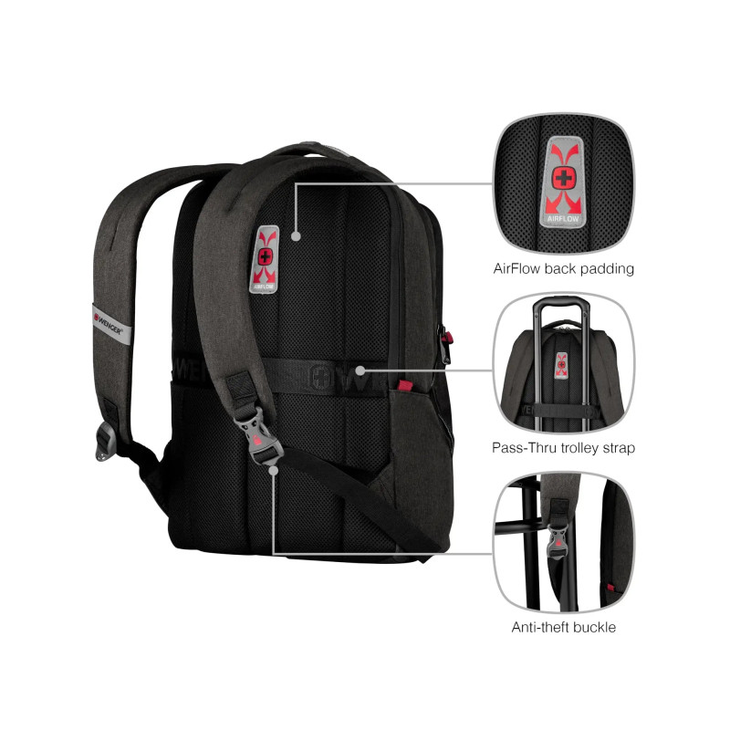 Wenger ruksak MX Professional za prijenosnike do 16", 21 L, vrijesko siva - Slika 8