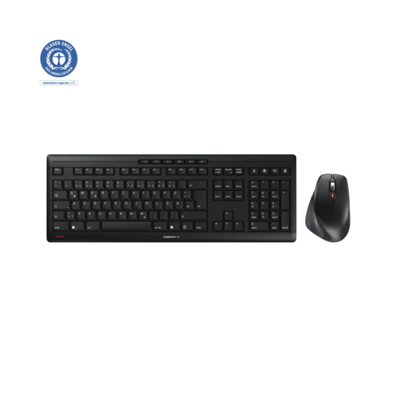 Cherry Stream Desktop Comfort ergonomska bežična tipkovnica + miš, crna