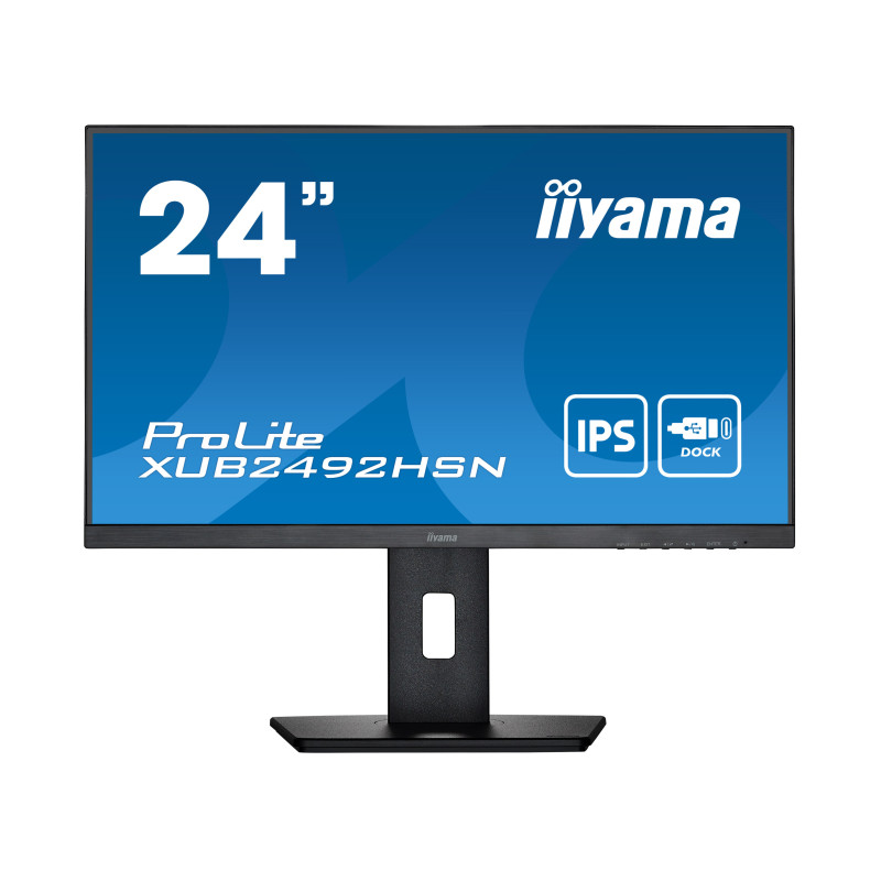 Iiyama 24" XUB2492HSN-B5 1920x1080 IPS 75Hz USB-C Dock 65W + LAN, HDMI, DP, Full Ergo