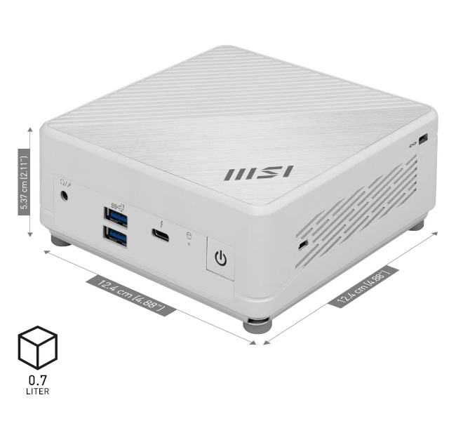 Mini desktop PC MSI Cubi 5 12M-263BEU barebone i5 / WiFi 6E + BT 5.3 / 1Gbps + 2.5Gbps / white - Slika 3