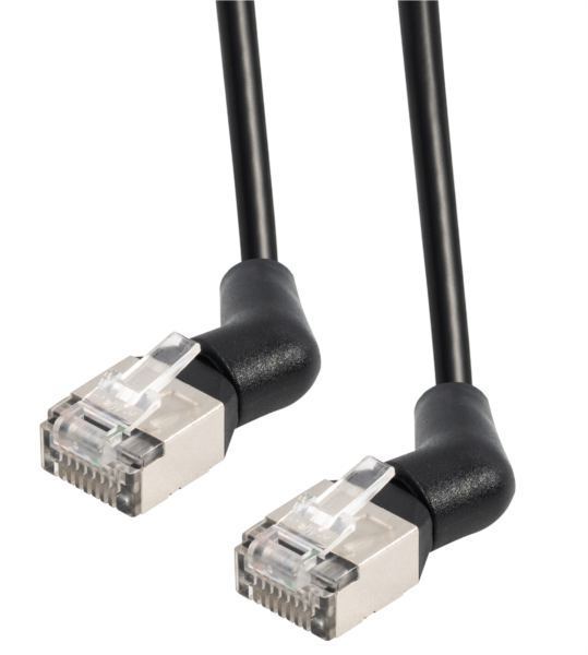 Transmedia CAT6a U FTP Patch Cable 2m black, 360° rotatable